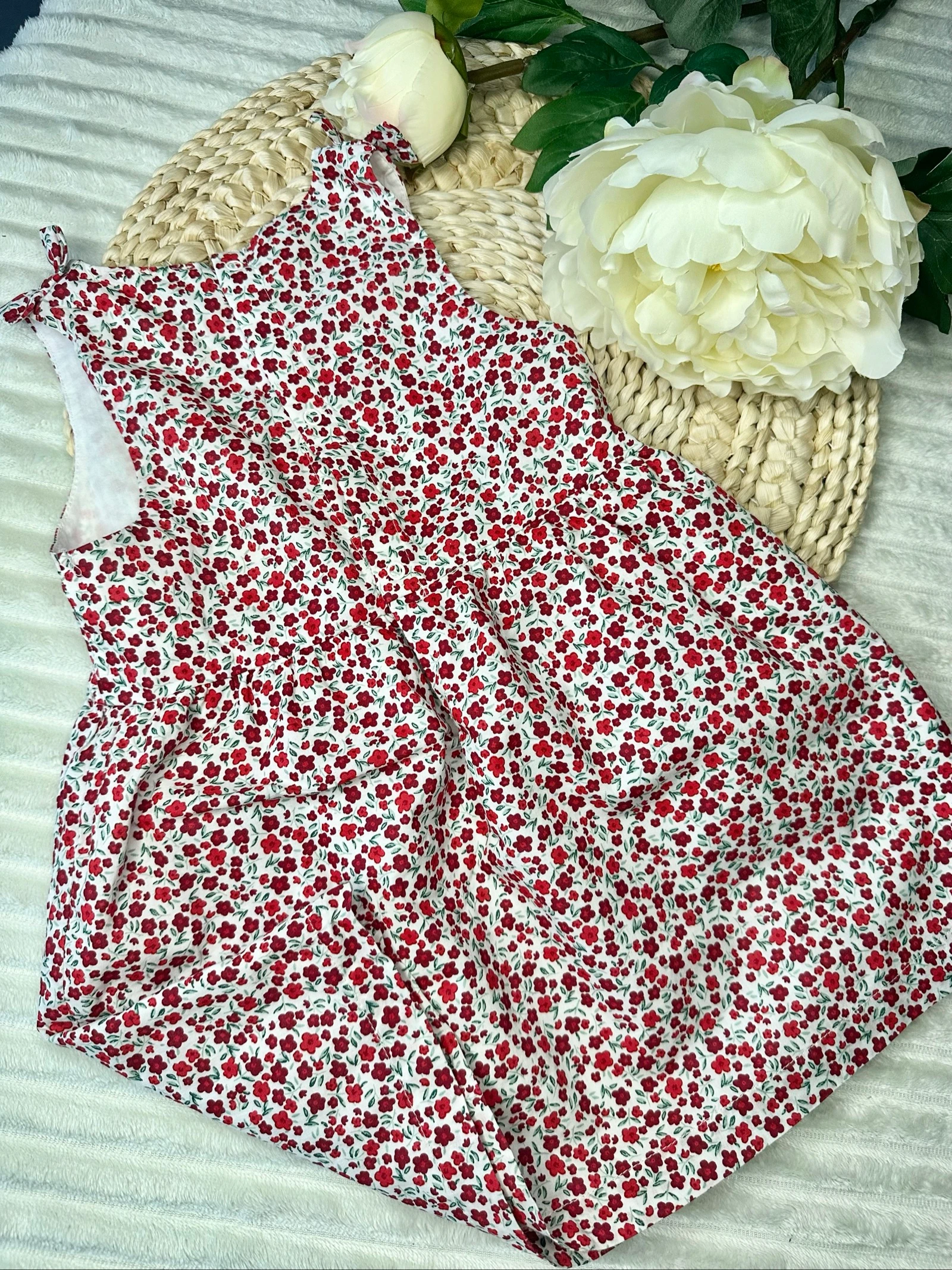 Bloemenjurk met korte mouwen wit en rood 2 jaar Kiabi – photo 6